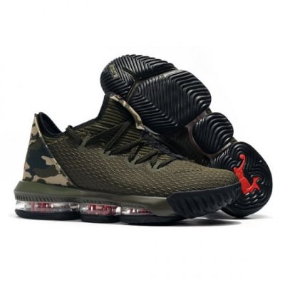 Nike Erkek Lebron 16 Low Camo / Haki / Siyah / Zeytin Yeşili Basketbol Ayakkabısı Türkiye - FGYORLEP